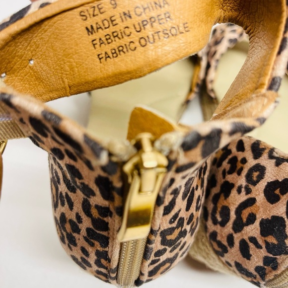 Volatile leopard knotted shewolf espadrille wedges size 9 - Picture 4 of 6